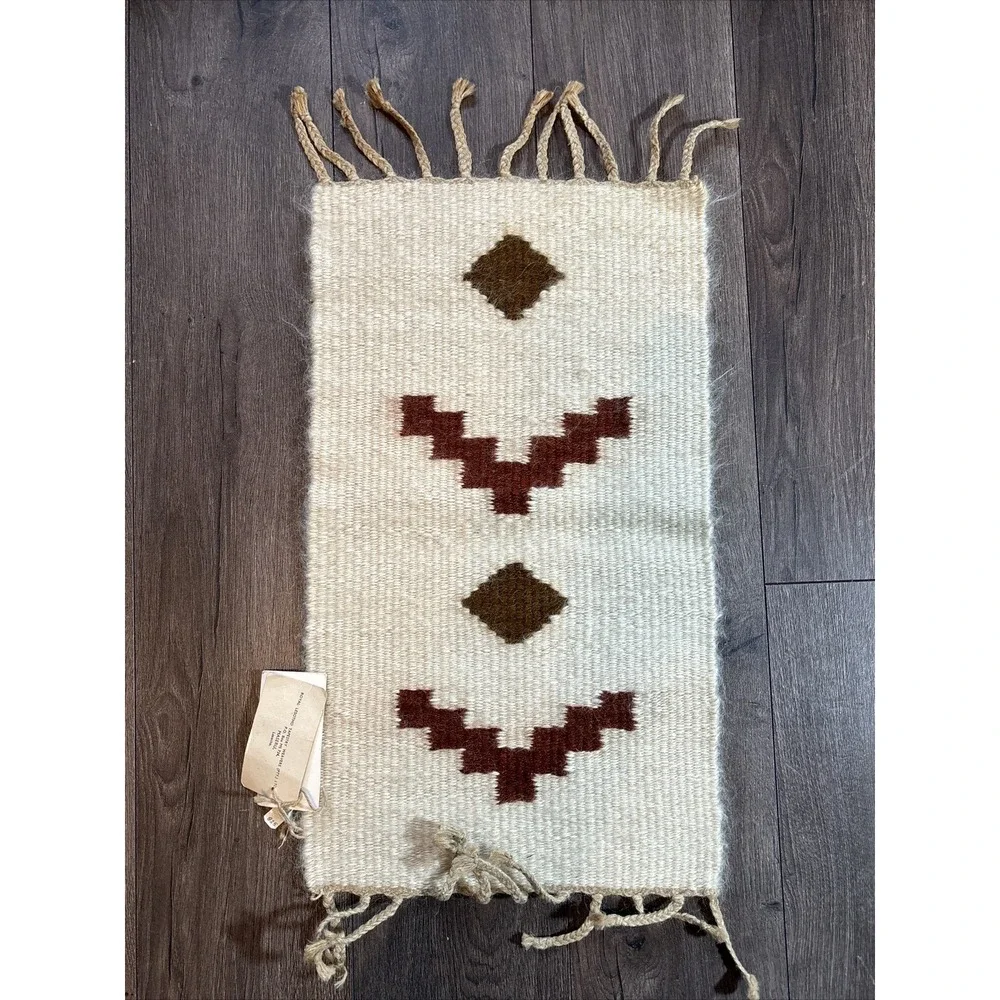 Vintage Royal Lesotho Tapestry Weavers Peru Mohair Mat 21x12 NWT Southwest Decor